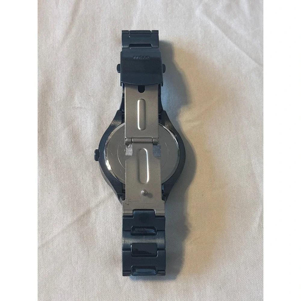 Guess Watch Men OS Black Purple Good Minimalist Crystal‎ U0161G3 Stainless Steel